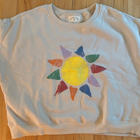 Electric & Rose Cream Textured sun Sweatshirt with balloon sleeves NWT - Picture 4 of 4